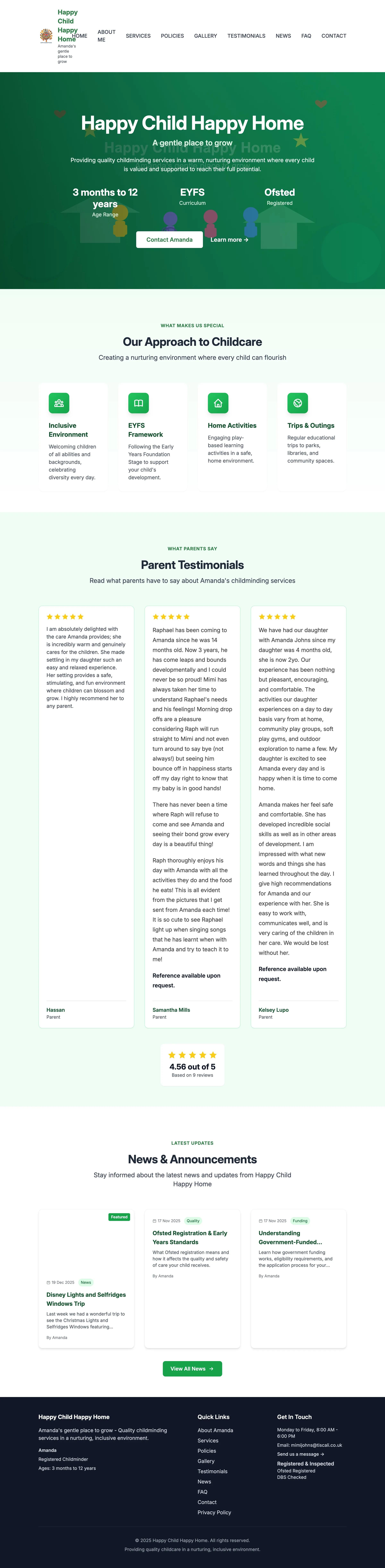 Happy Child Happy Home → Family Services