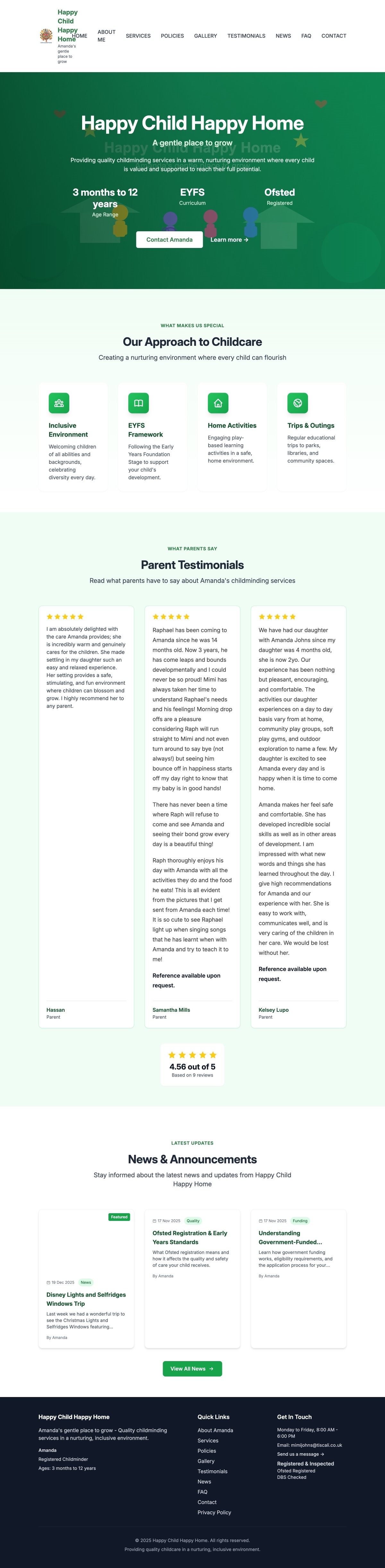 Happy Child Happy Home → Family Services